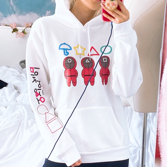 Squid game Tops - OUR BIGGEST SALE‼️ 43. SQUID GAME MERCH Logo Character Hoodie White Small